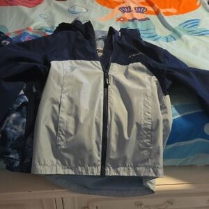Eddie Bauer Kids Navy and Light Gray Raincoat